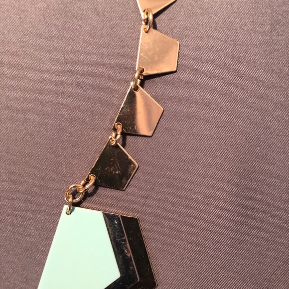 Express Vintage Necklace Baby Blue and Gold - Picture 2 of 4